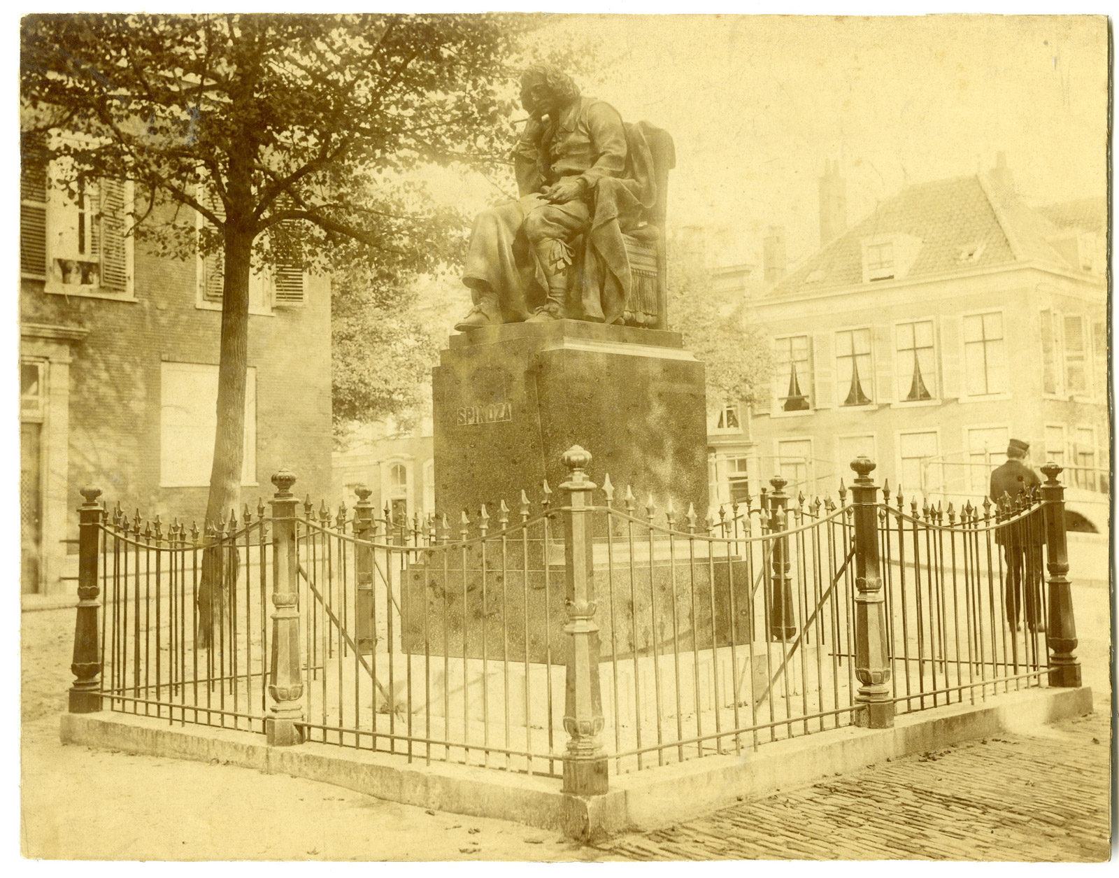, Antique Print-BARUCH SPINOZA-STATUE-DEN HAAG-Anonymous-c. 1900, Pictura Antique Prints