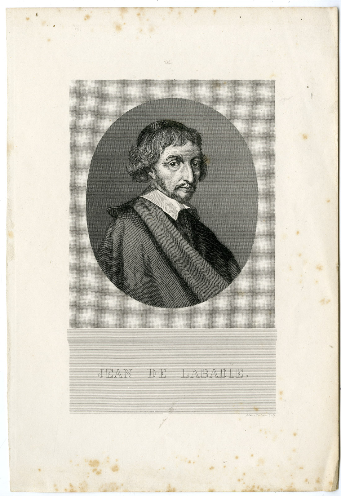 , Antique Print-JEAN DE LABADIE-LABADIST-PORTRAIT-Kesteren-Zijlvelt-c.1842, Pictura Antique Prints