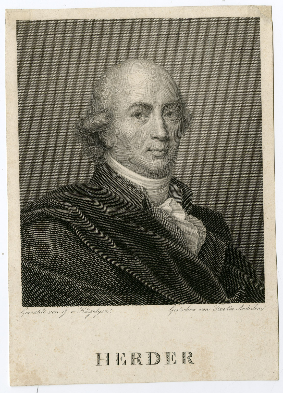 , Antique Print-JOHANN VON HERDER-PORTRAIT-Anderloni-von Kugelgen-c. 1820, Pictura Antique Prints