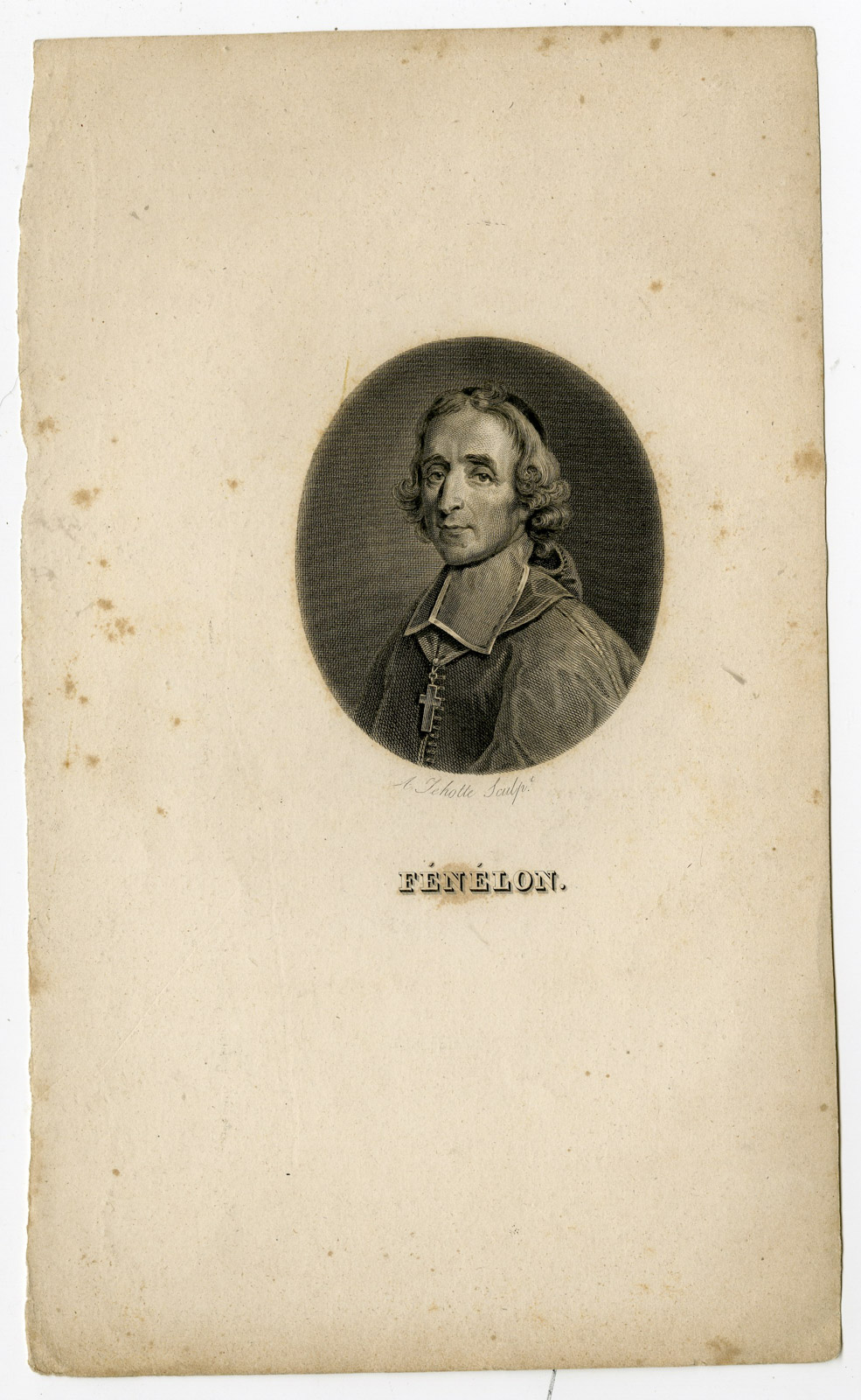 , Antique Print-FRANCOIS FENELON-PORTRAIT-Jehotte-c. 1820, Pictura Antique Prints
