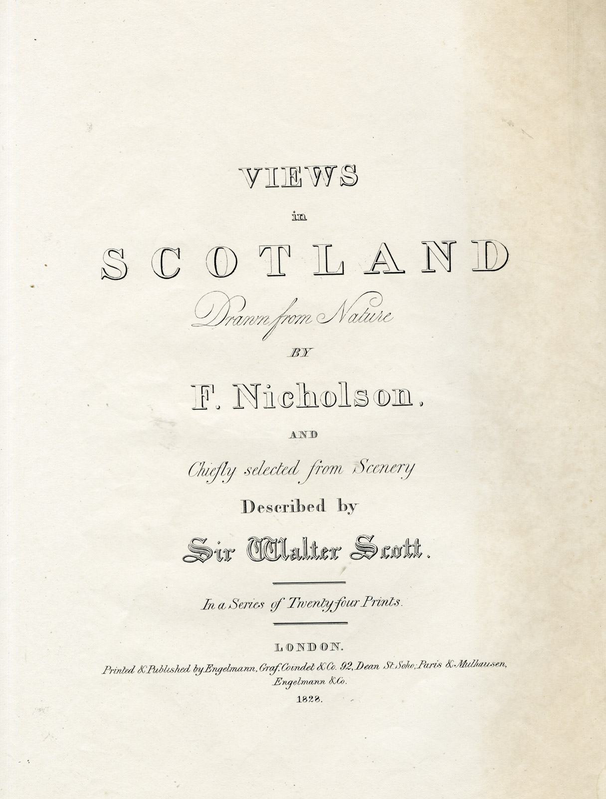 , Rare Set of 24 Antique Prints-VIEWS OF SCOTLAND-Francis Nicholson-Engelmann-1827, Pictura Antique Prints