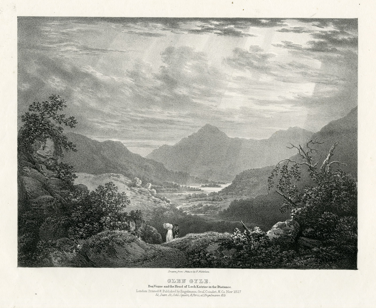 , Rare Set of 24 Antique Prints-VIEWS OF SCOTLAND-Francis Nicholson-Engelmann-1827, Pictura Antique Prints