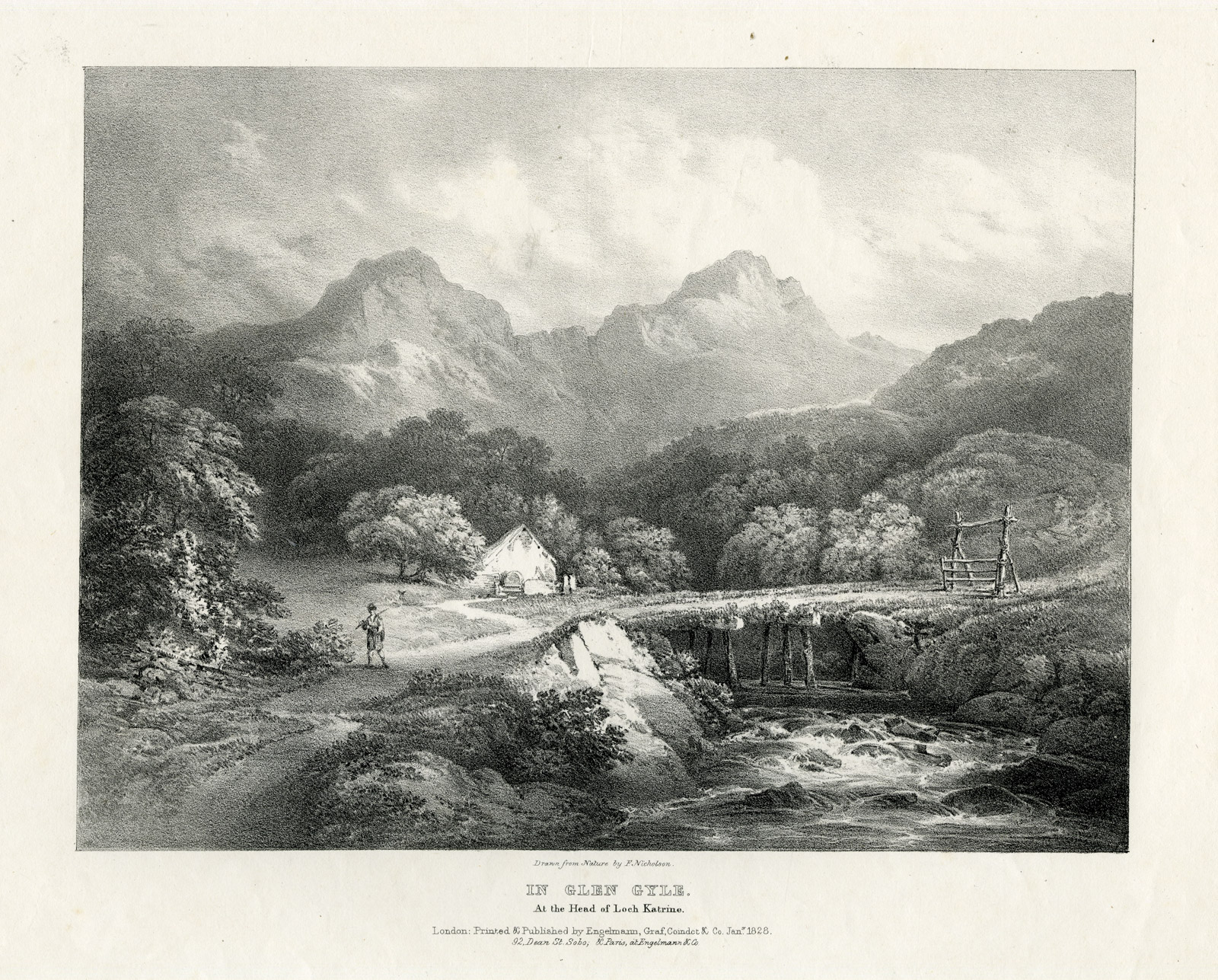 , Rare Set of 24 Antique Prints-VIEWS OF SCOTLAND-Francis Nicholson-Engelmann-1827, Pictura Antique Prints
