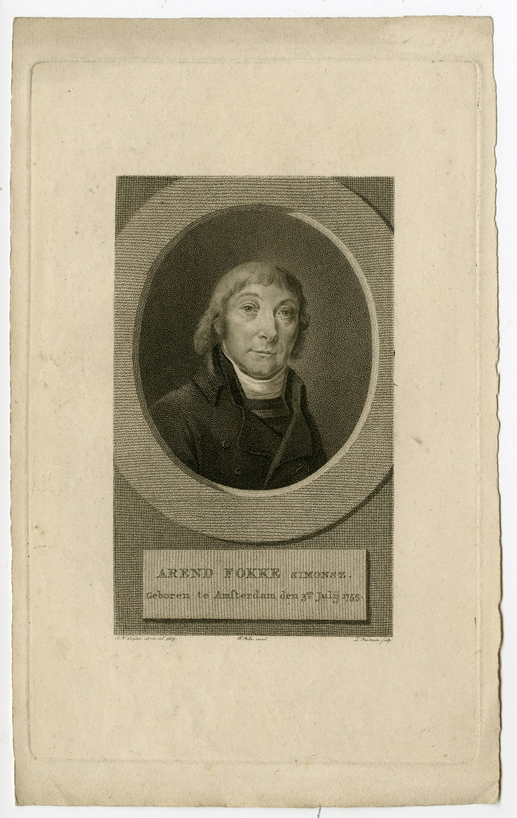, Antique Print-AREND FOKKE SIMONSZ-PORTRAIT-Portman-Caspari-1805, Pictura Antique Prints