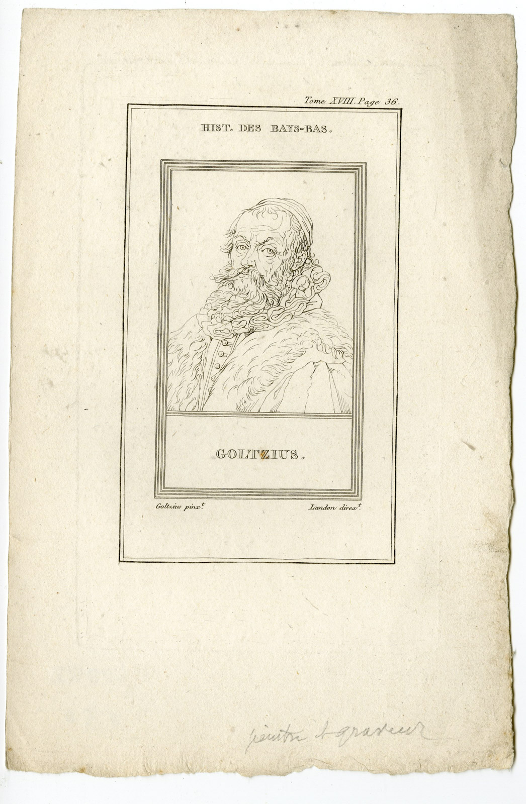 Pco 29433 416x636 Antique Print-HENDRICK GOLTZIUS-PORTRAIT-Landon-c. 1805