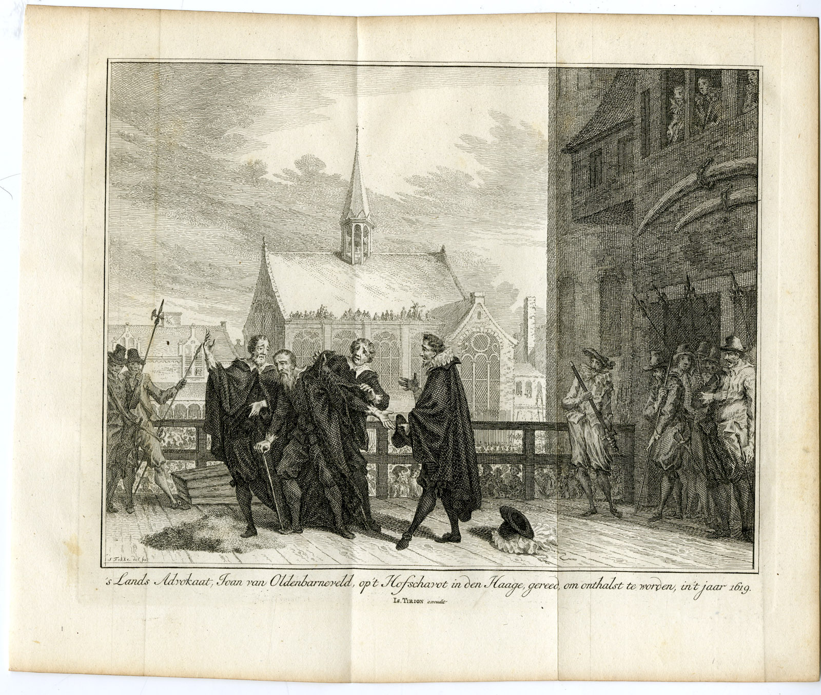 , Antique Print-JOHAN VAN OLDENBARNEVELT-EXECUTION-Fokke-c. 1750, Pictura Antique Prints