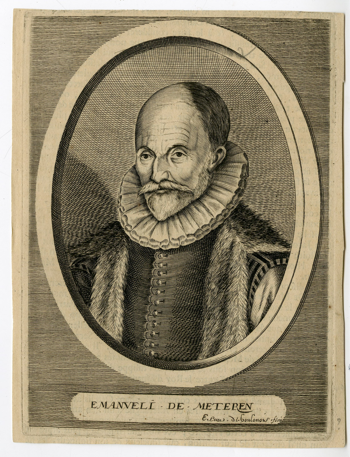 , Antique Print-EMANUEL VAN METEREN-HISTORIAN-PORTRAIT-de Boulonois-Anonymous-1682, Pictura Antique Prints