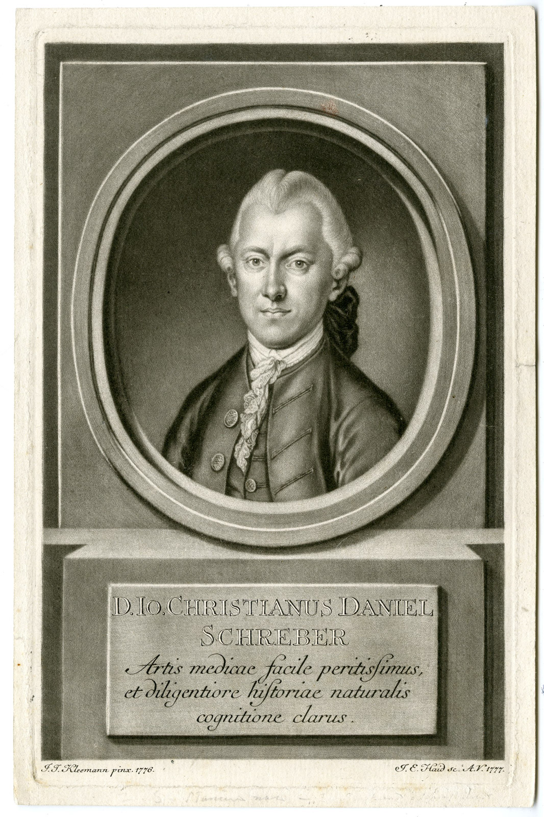 Pco 29557 416x624 Antique Print-JOHANN CHRISTIAN VON SCHREBER-PORTRAIT-Haid-Kleemann-1777