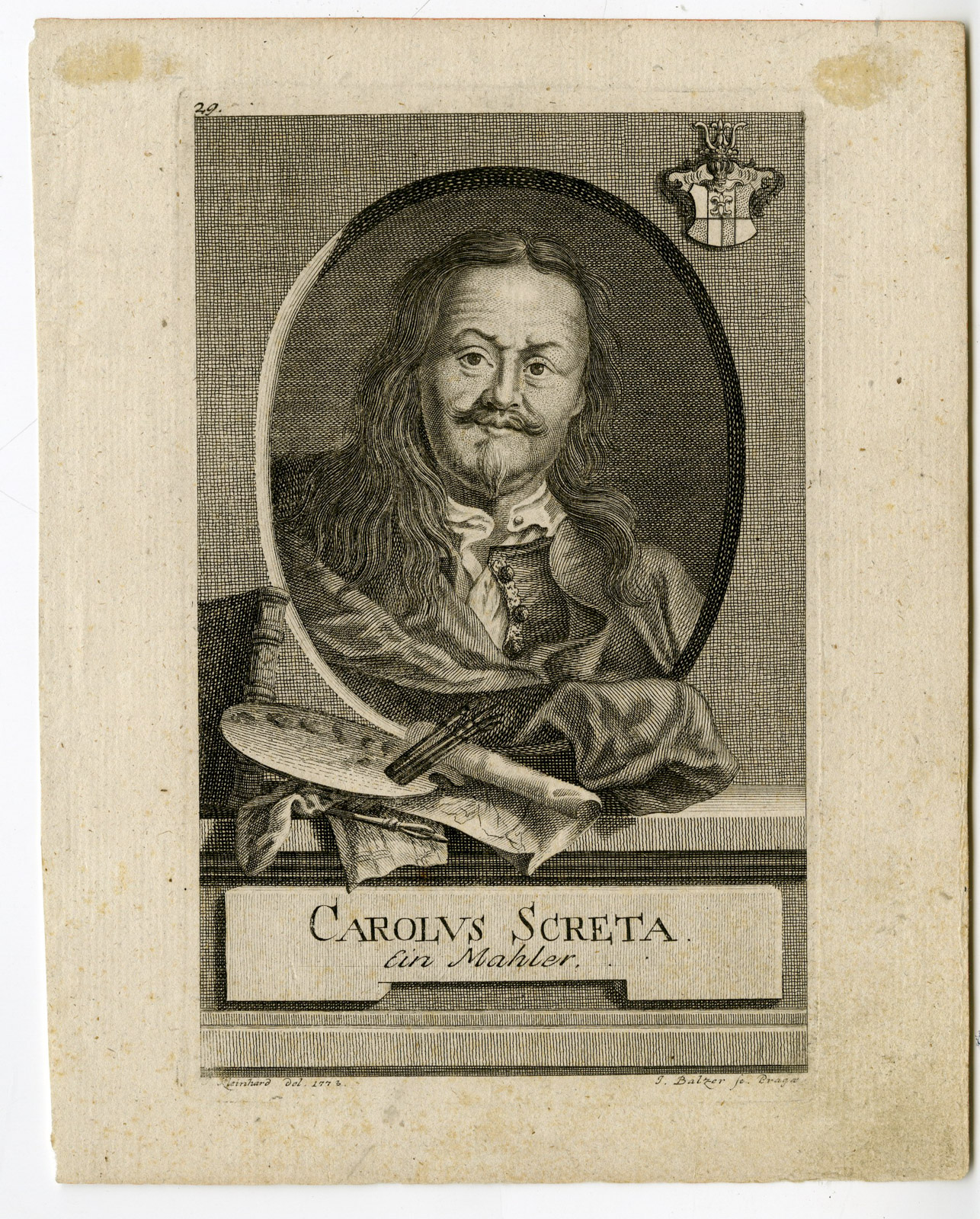 , Antique Print-KAREL SKRETA-SCRETA-PAINTER-PORTRAIT-Balzer-Kleinhard-1773, Pictura Antique Prints