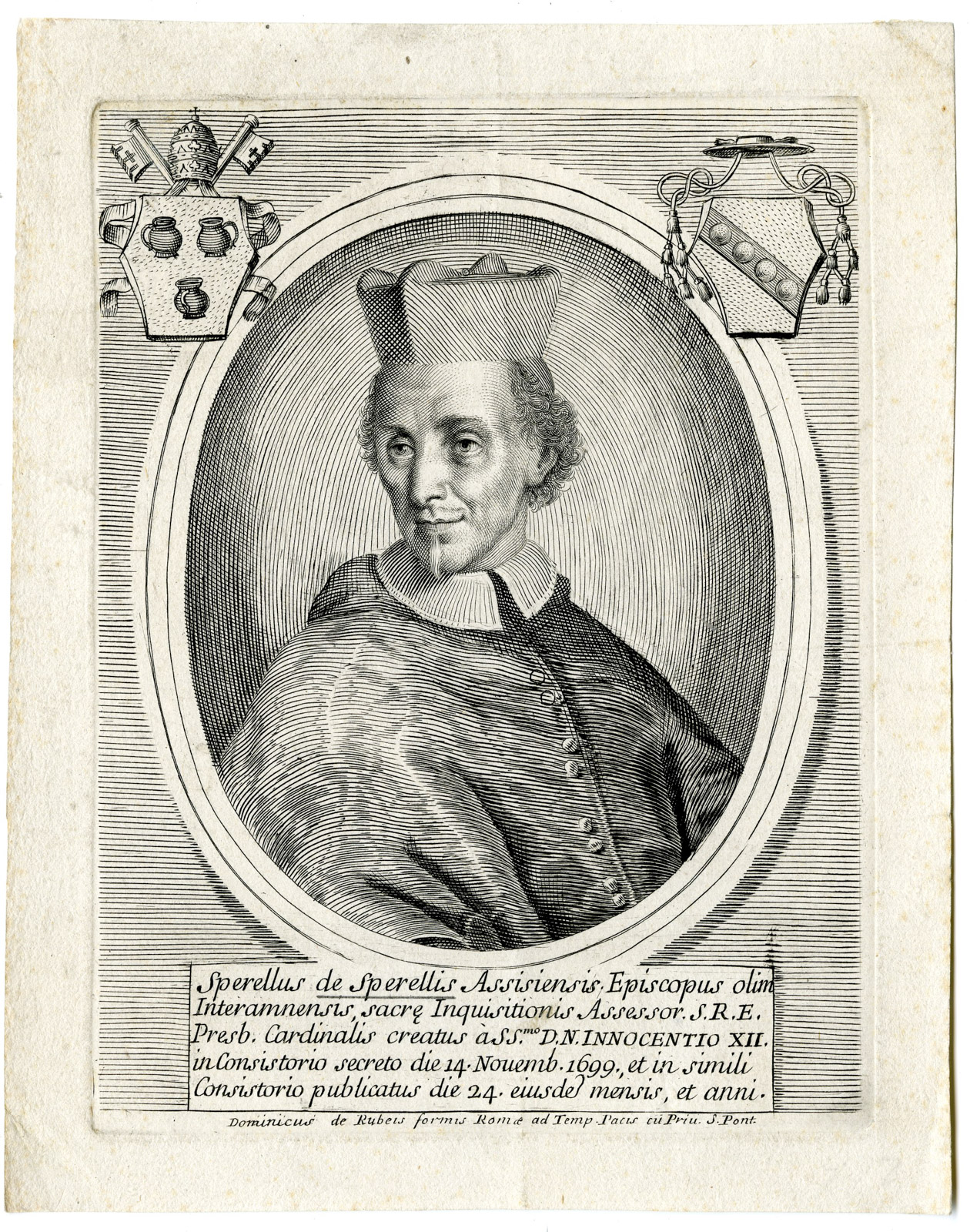 , Antique Print-SPERELLO SPERELLI-CARDINAL-PORTRAIT-Anonymous-c. 1700, Pictura Antique Prints
