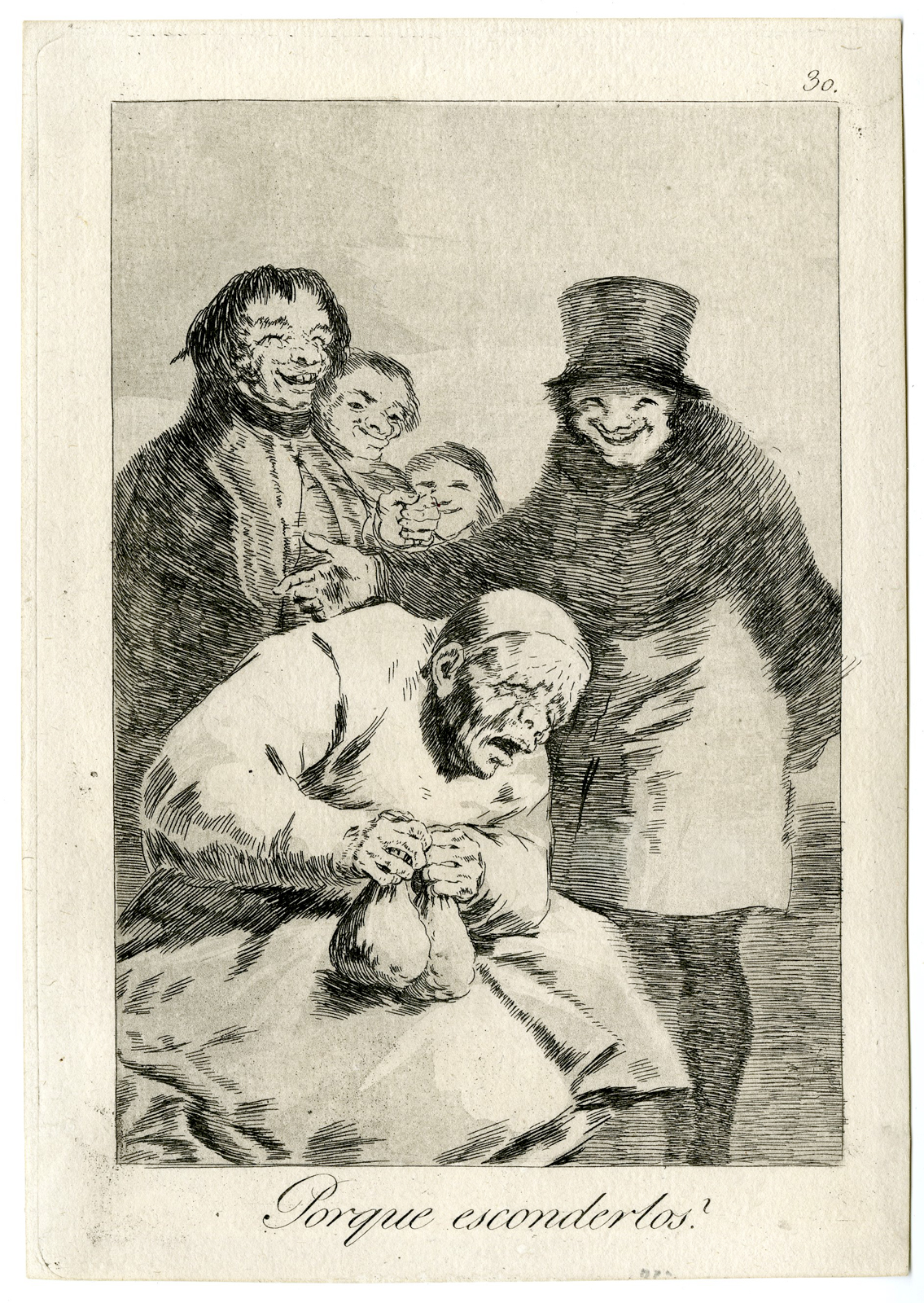 , Antique Print-Rare-WHY HIDE THEM-Francisco Goya-1799, Pictura Antique Prints