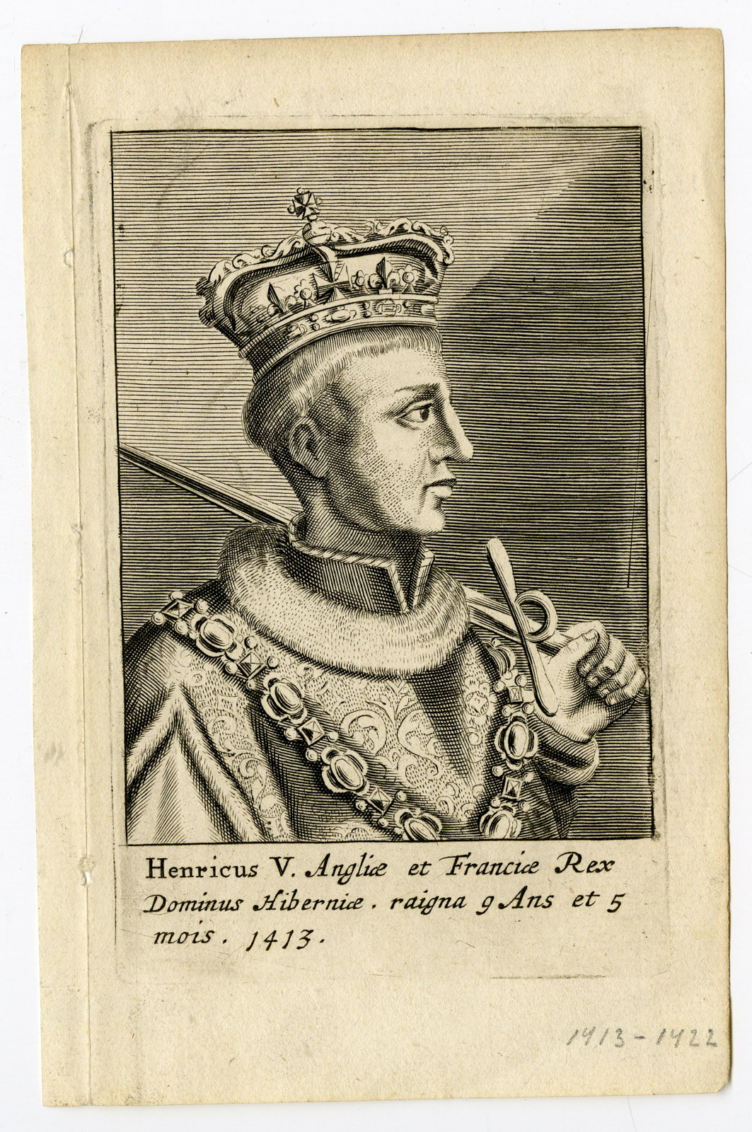 , Antique Print-HENRY V-MONMOUTH-KING OF ENGLAND-PORTRAIT-Anonymous-c. 1700, Pictura Antique Prints