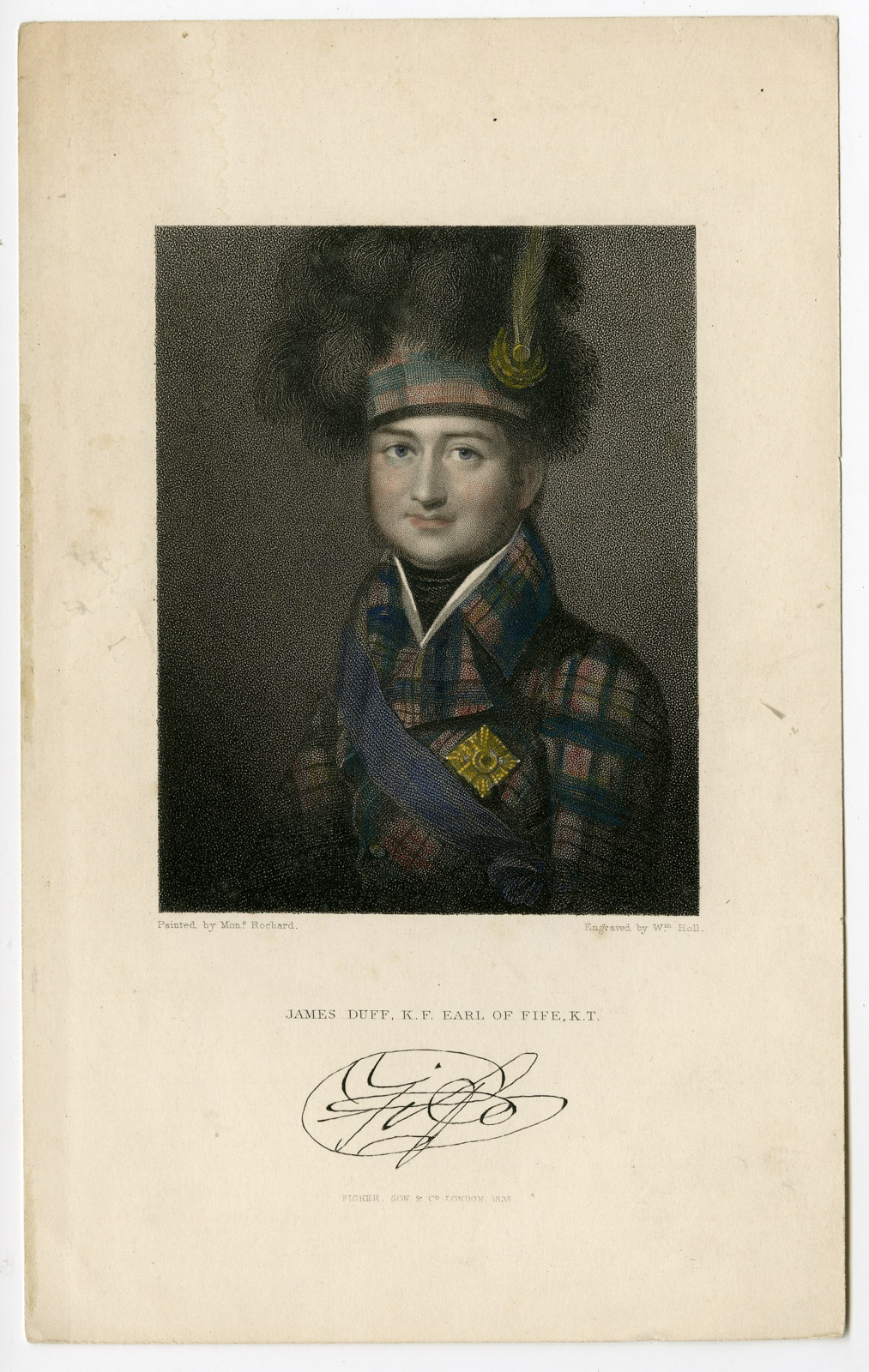 , Antique Print-JAMES DUFF-4TH EARL FIFE-PORTRAIT-Holl-Rochard-1835, Pictura Antique Prints