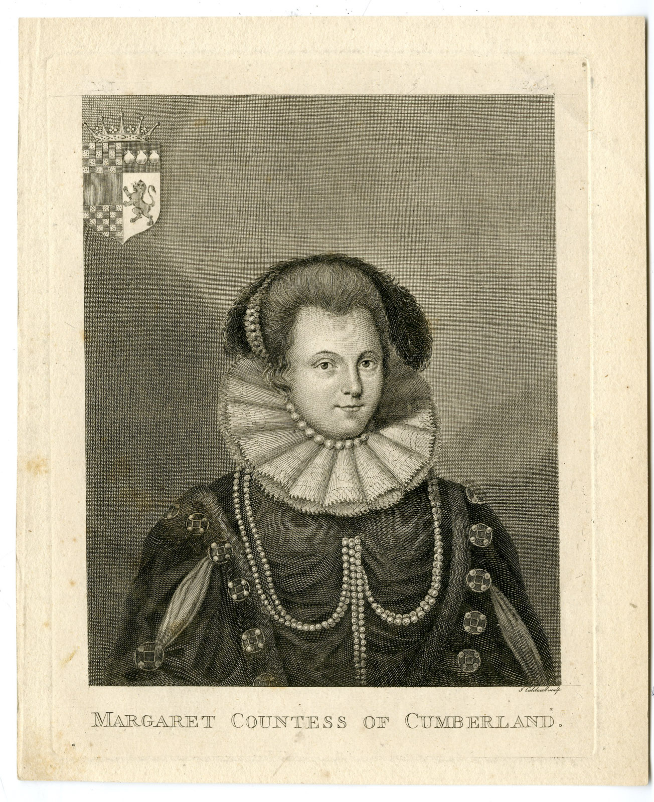 , Antique Print-MARGARET CLIFFORD-COUNTESS OF CUMBERLAND-PORTRAIT-Caldwell-1782, Pictura Antique Prints