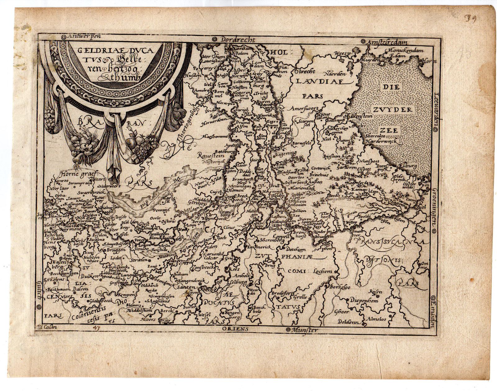 , Rare-Antique Map-GELDERLAND-GELRIAE-GELDERN-Hogenberg-1579, Pictura Antique Prints