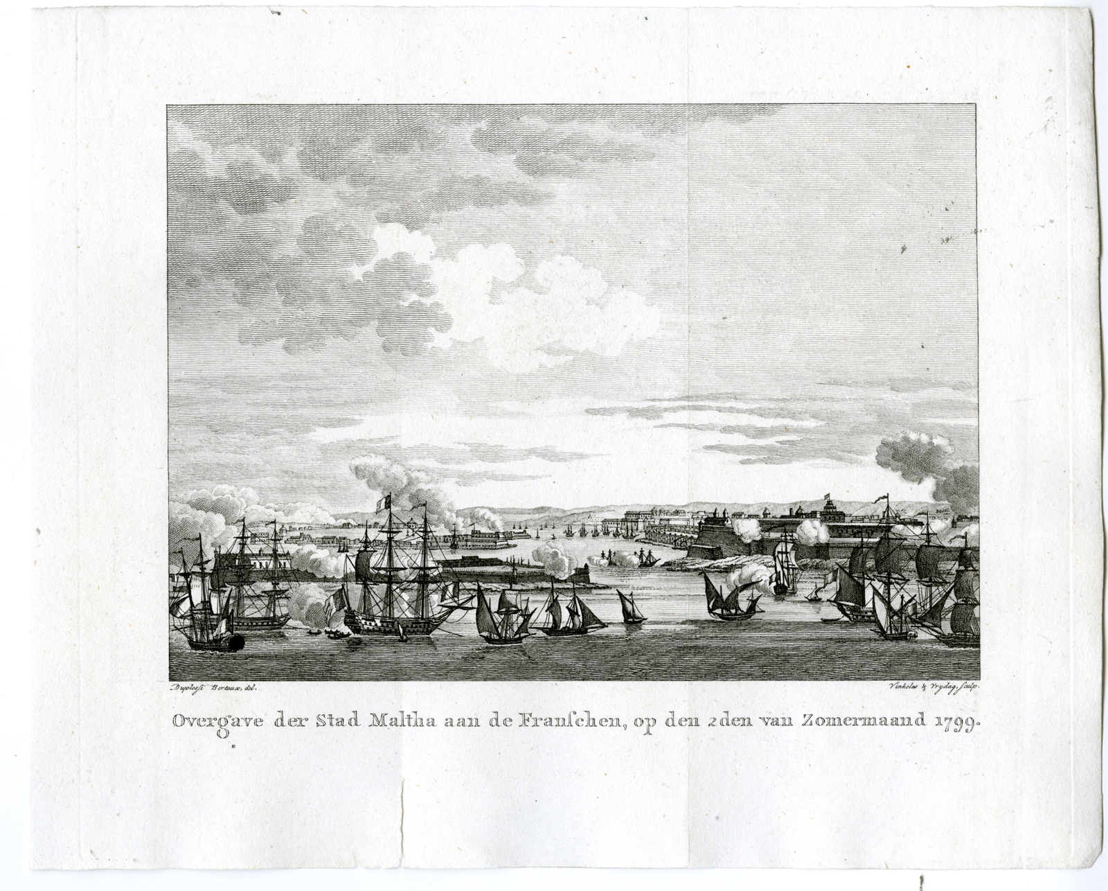 , Antique Print-MALTA-VALETTA-CONQUEST-Vinkeles-Vrijdag-Bertaux-1794, Pictura Antique Prints