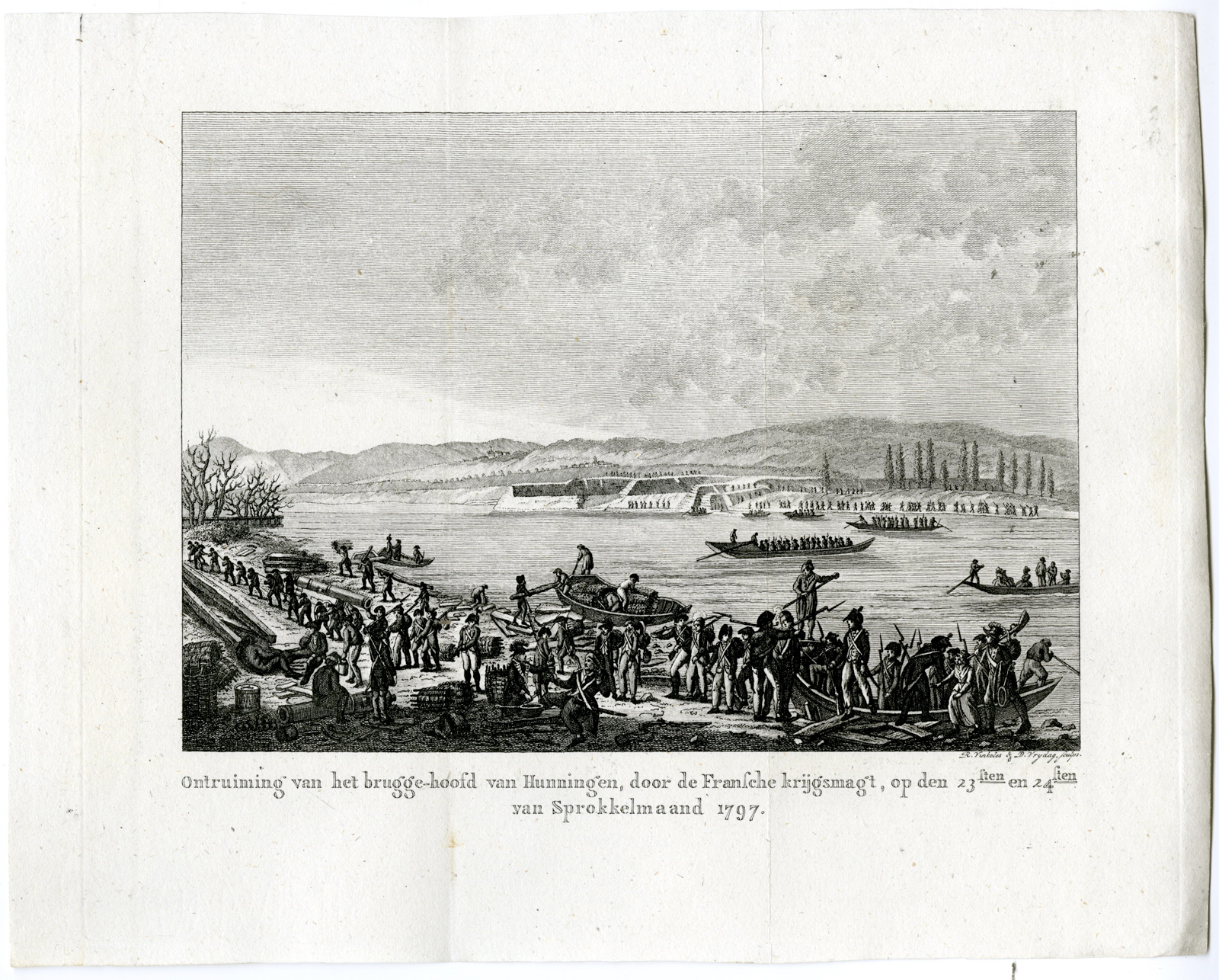 RB 2433 416x334 Antique Print-NAPOLEON WAR-HUNNINGEN-BELGIUM-Vinkeles-Vrijdag-Anonymous-1794