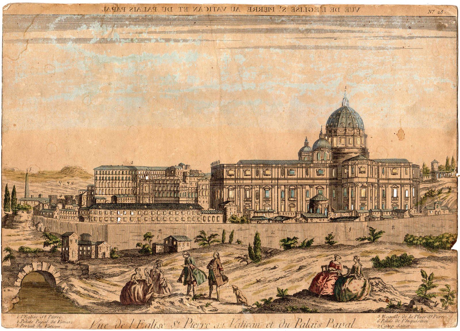 , Antique Print-VATICAN-POPE-ROME-ITALY-ST PETERS CHURCH-Anonymous-1760, Pictura Antique Prints