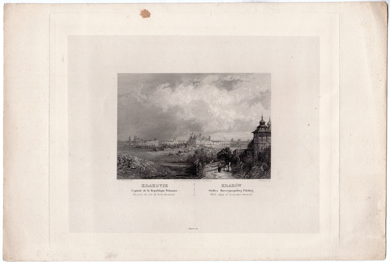, Antique Print-KRAKOW-POLAND-KOSCIUSZKO MOUND-Outhwaite -G?owacki -1842, Pictura Antique Prints