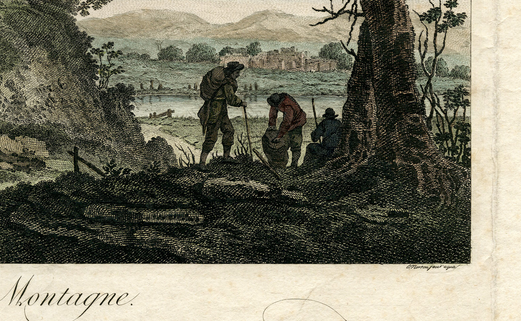 , Antique Master Print-LA PETITE MONTAGNE-THE LITTLE MOUNTAIN-Canot-Pillement-1759, Pictura Antique Prints