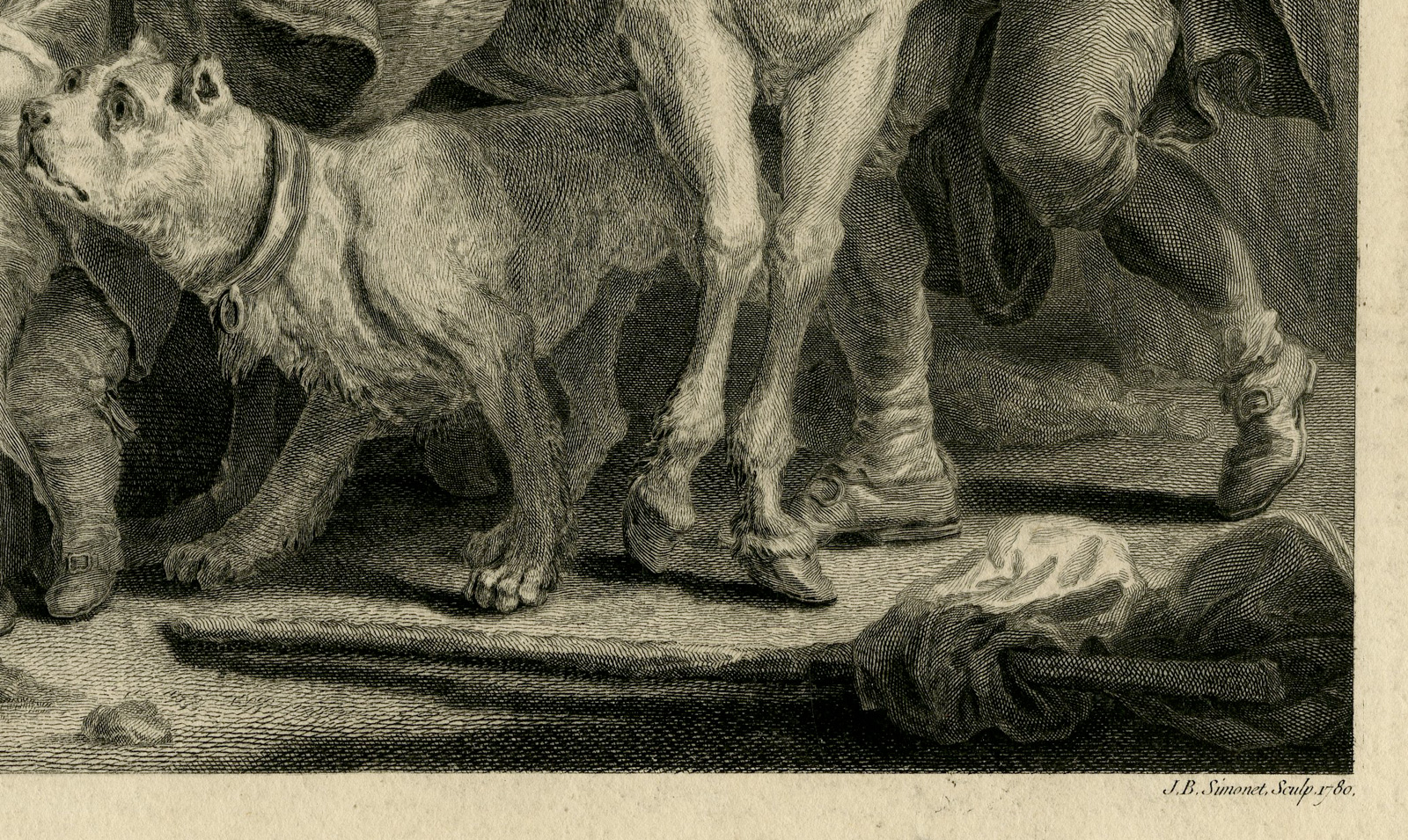 , Antique Master Print-DEPARTURE-NANNY-NURSE-NOURRICE-Simonet-Greuze-1780, Pictura Antique Prints