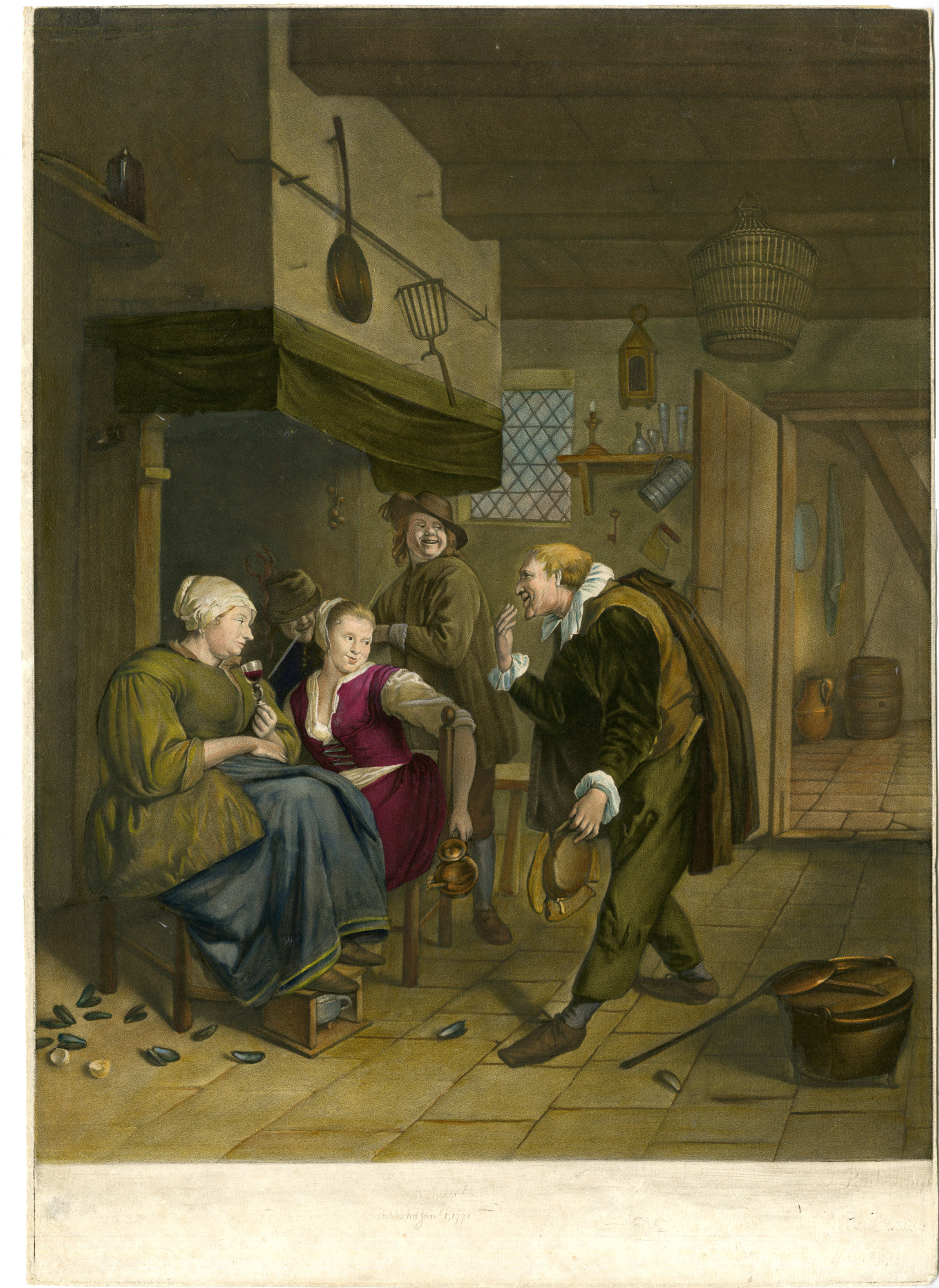 Pco 29942 416x571 Antique Master Print-TAVERN-MAN-WOMAN-FLIRTING-Anonymous-1771