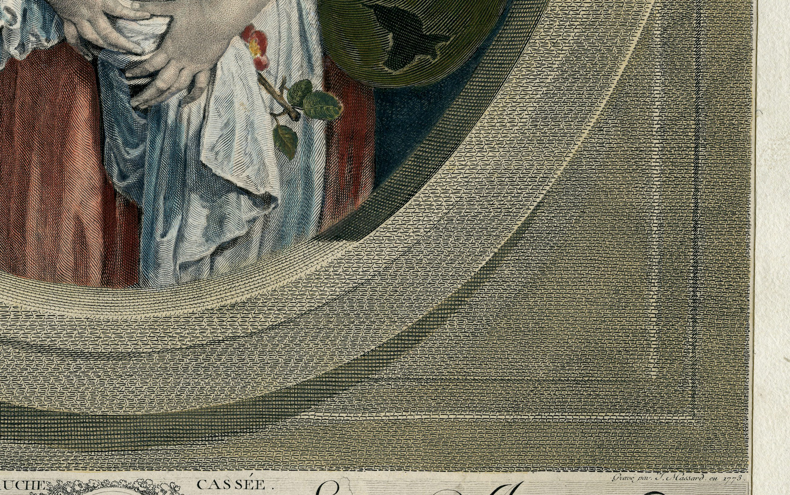 , Antique Master Print-BROKEN JUG-LA CRUCHE CASSEE-FOUNTAIN-Massard-Greuze-1773, Pictura Antique Prints