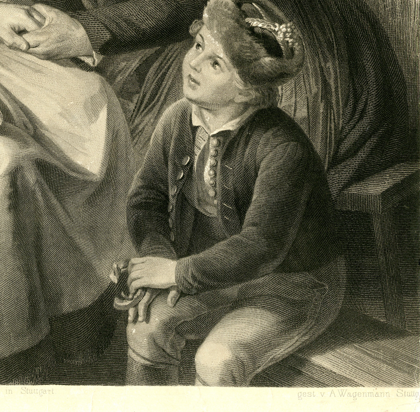 , Antique Master Print-WEDDING-BRIDE-MOTHER-AM HOCHZEITSMORGEN-Wagemann-Heck-1850, Pictura Antique Prints