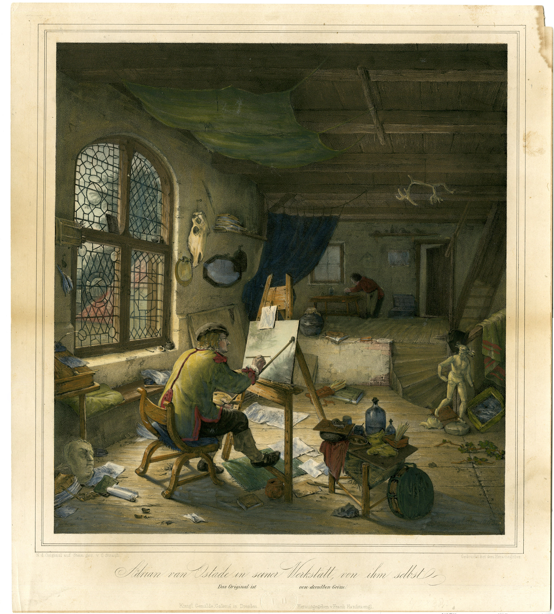 , Antique Master Print-ADRIAEN VAN OSTADE-WORKSHOP-PAINTER-Straub-1852, Pictura Antique Prints
