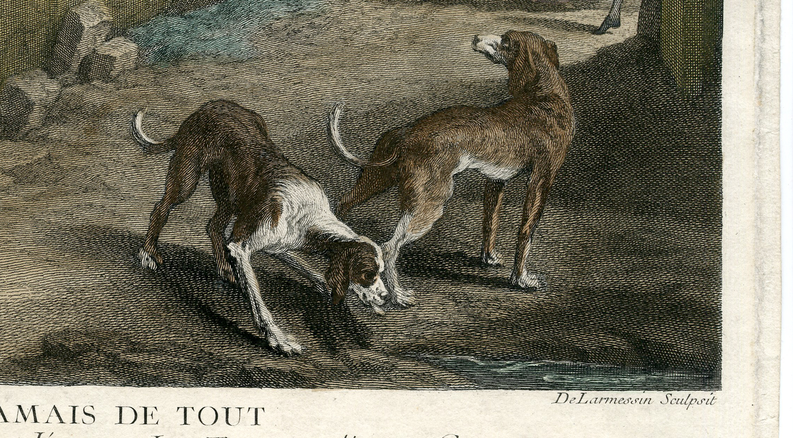 , Antique Master Print-ON NE SAVISE JAMAIS DE TOUT-de Larmessin-Lancret-1740, Pictura Antique Prints