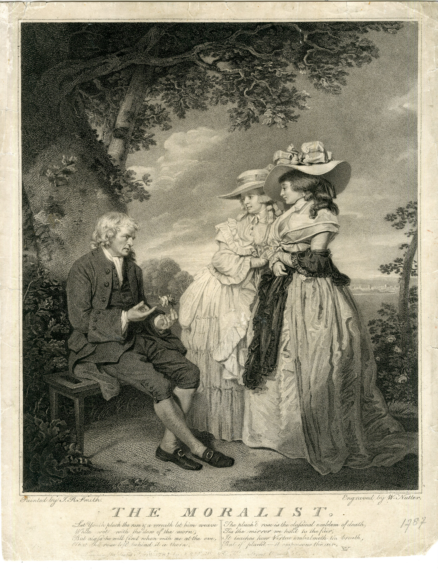 , Antique Master Print-THE MORALIST-LADIES-WOMEN-Nutter-Smith-1787, Pictura Antique Prints