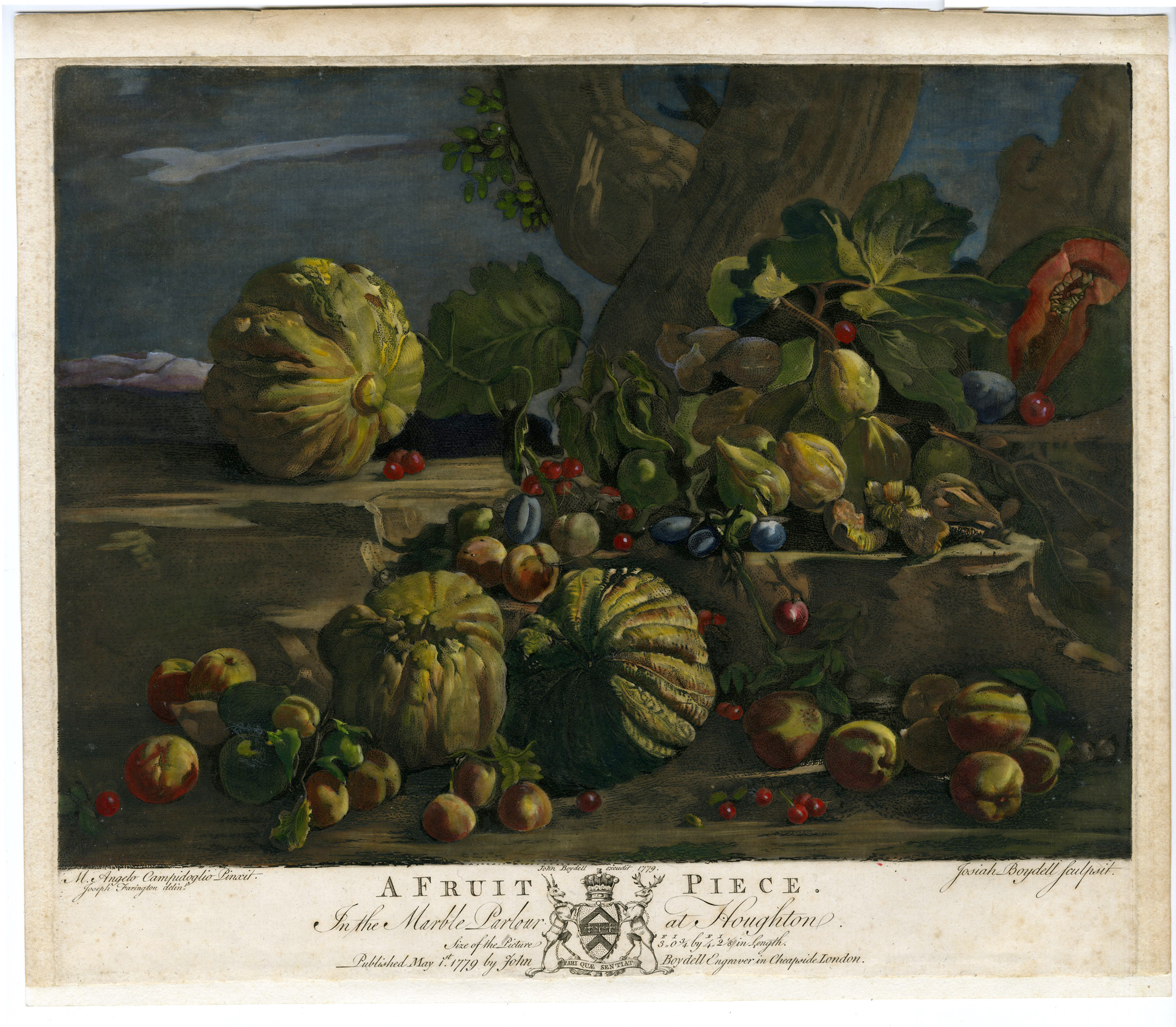 , Antique Master Print-A FRUIT PIECE-MARBLE PARLOUR-Boydell-Campidoglio-1779, Pictura Antique Prints