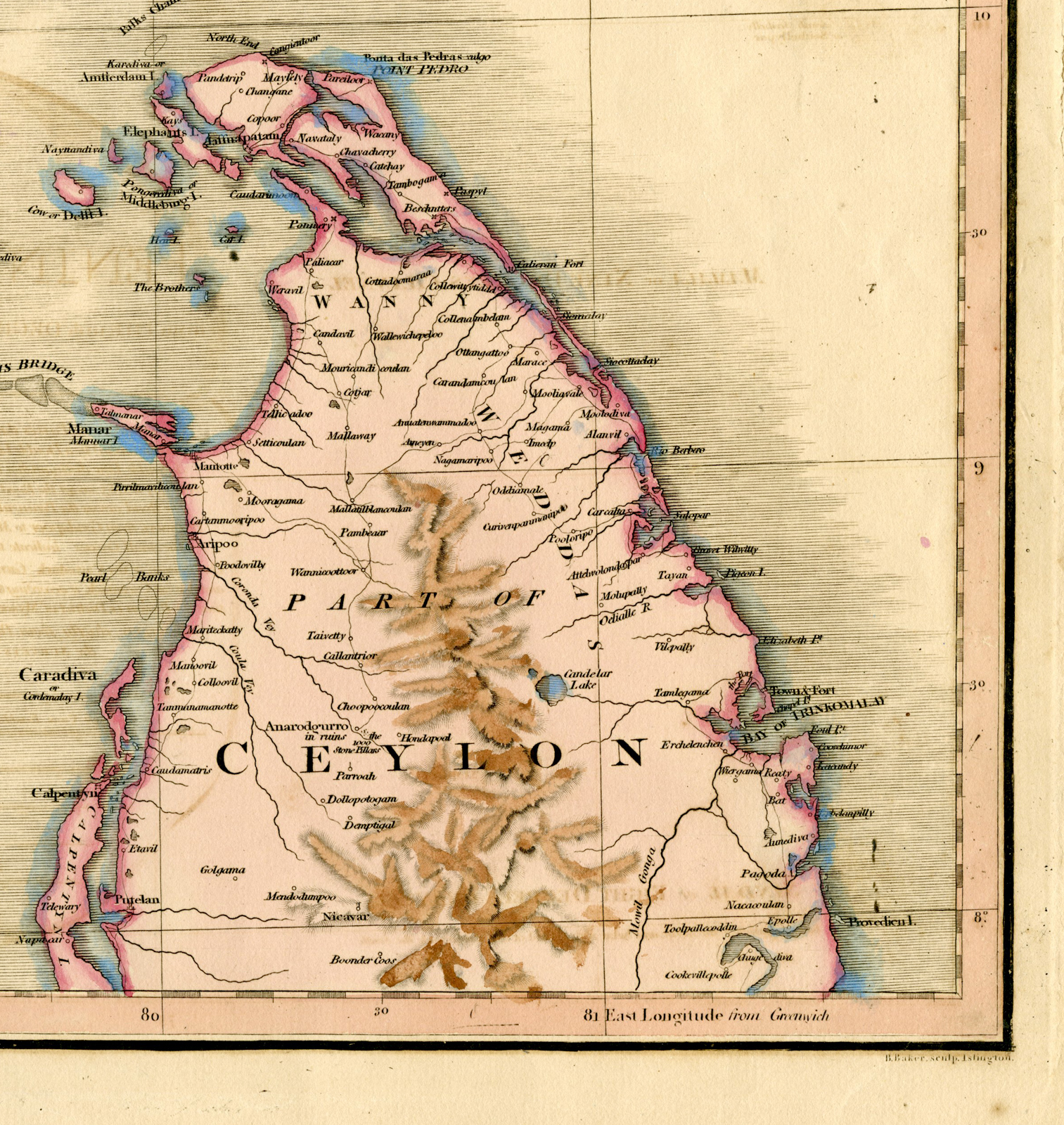 Pco 30089 416x440 2-Antique Maps-INDIA-PENINSULA-CEYLON-SRI LANKA-Faden-1800 - Image 2