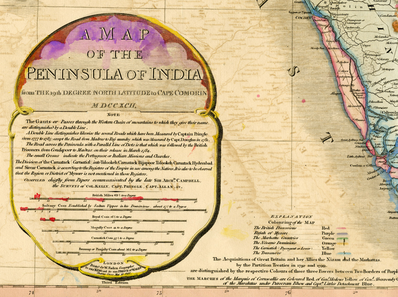 Pco 30090 416x310 2-Antique Maps-INDIA-PENINSULA-CEYLON-SRI LANKA-Faden-1800 - Image 3