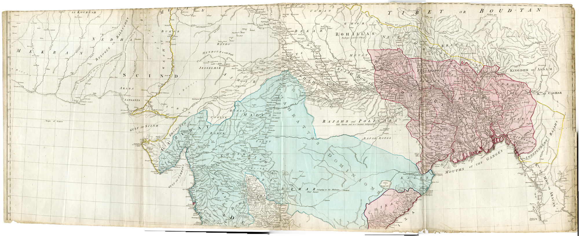 Pco 30100 416x170 2-Antique Maps-EAST INDIES-ROADS-INDIA-CEYLON-BANGLADESH-Jefferys-1768