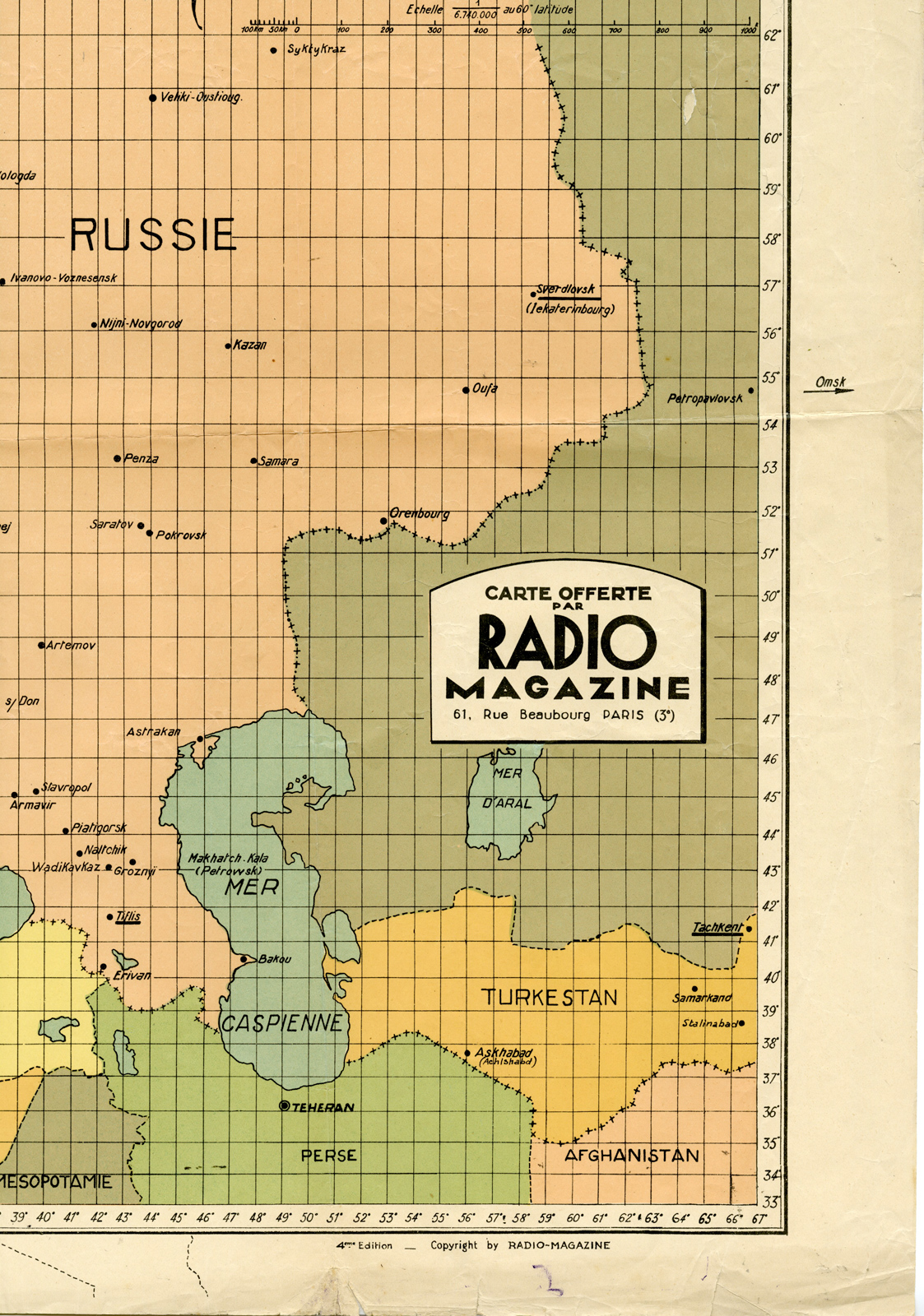 Pictura 01467 416x593 Antique Map-EUROPE-RUSSIA-TURKEY-SYRIA-IRAN-UKRAIN-Anonymous-Radio Magazine-1932 - Image 3