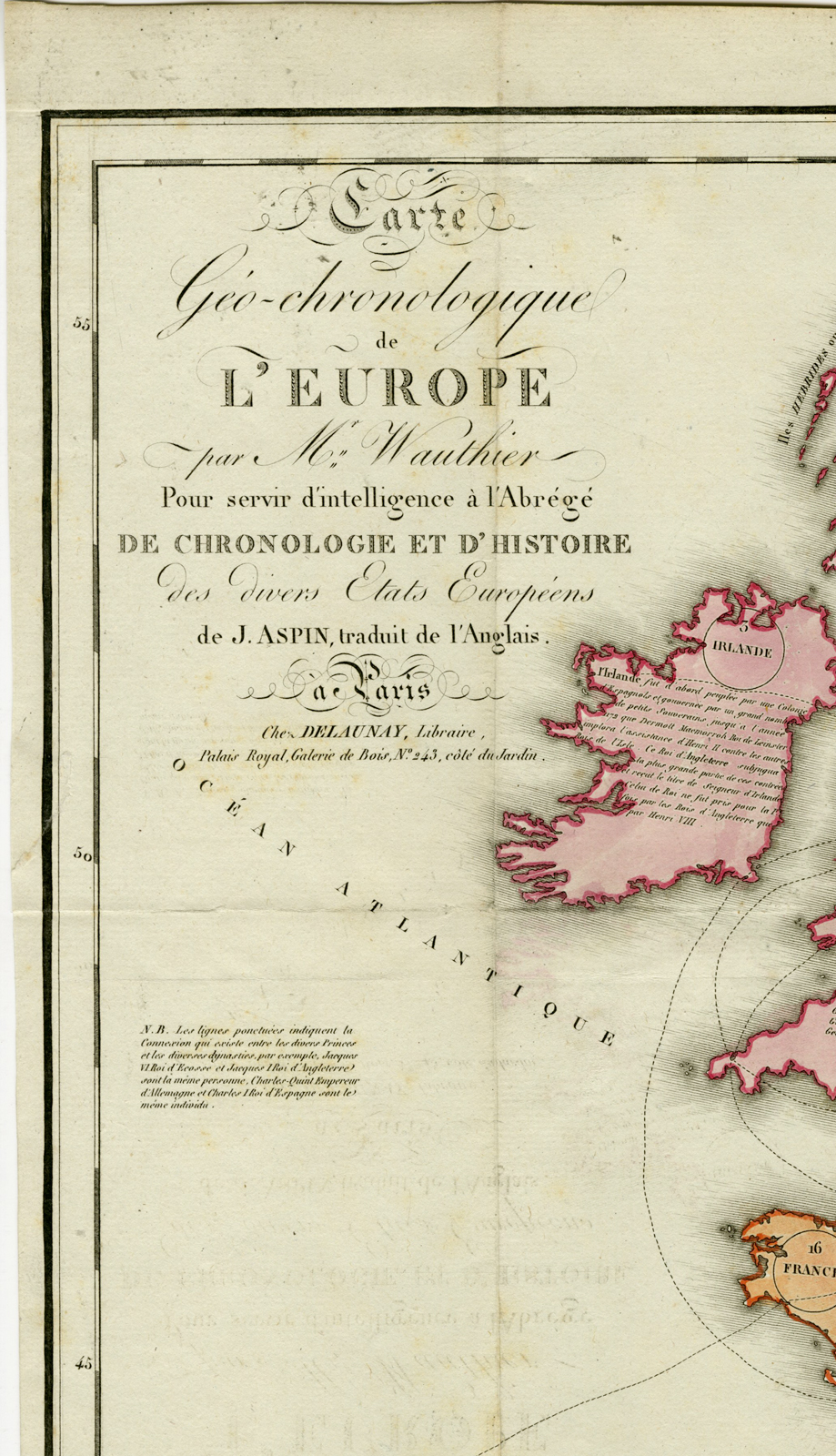 Antique Map-EUROPE-HISTORY OF RULERS-KINGS-EMPERORS-Semen-Wauthier-1820 - Image 2