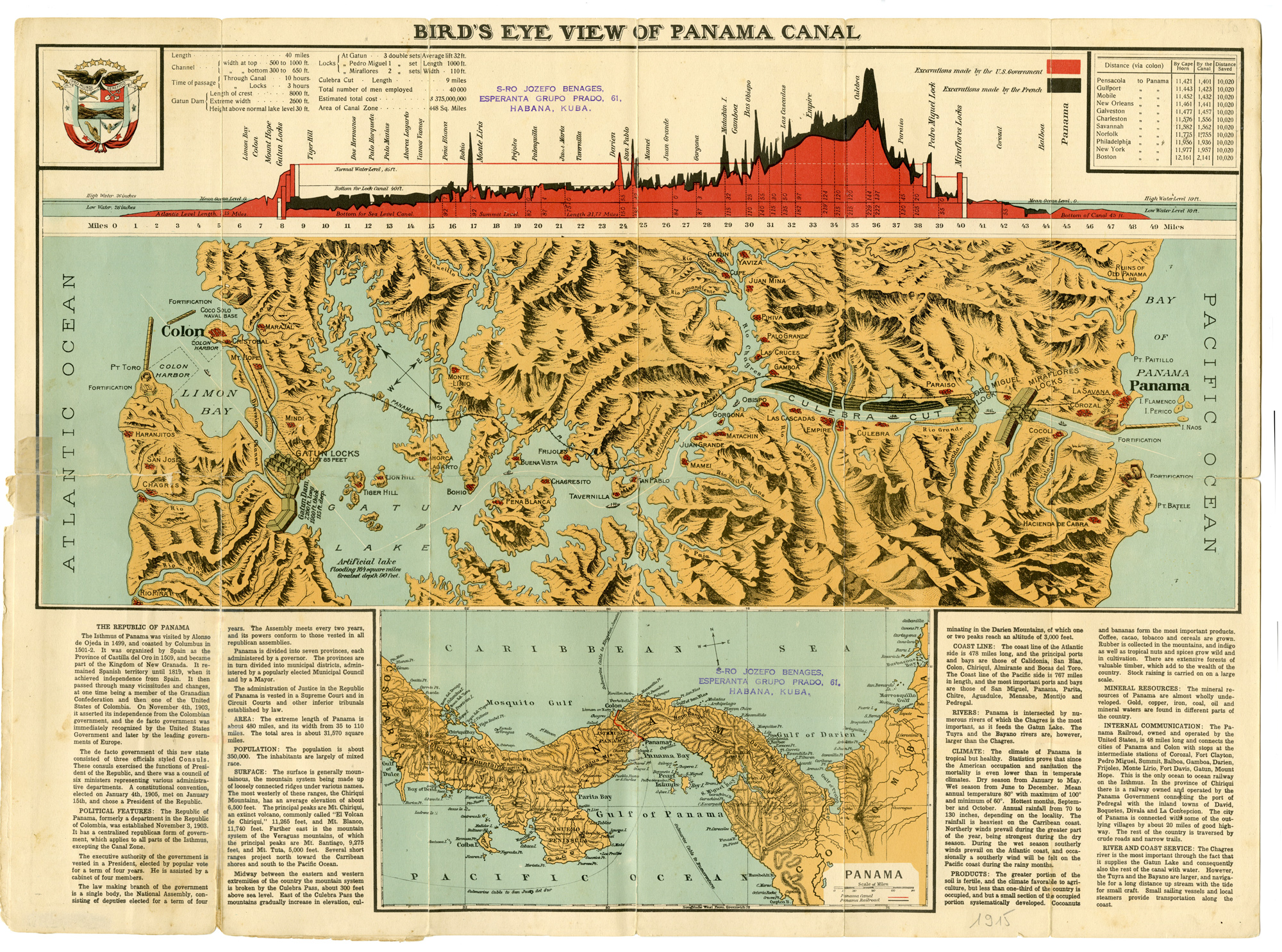 Pictura 01643 416x309 Antique Map-VIEW-PANAMA CANAL-Anonymous-Levy-Maduro-1915
