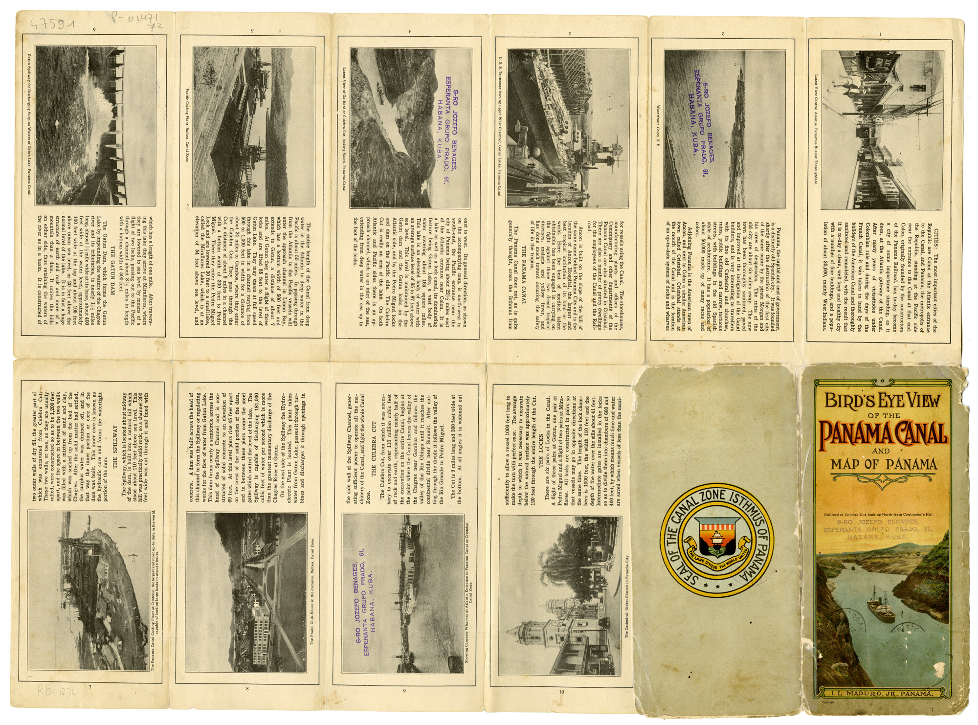 Pictura 01644 416x308 Antique Map-VIEW-PANAMA CANAL-Anonymous-Levy-Maduro-1915 - Image 2