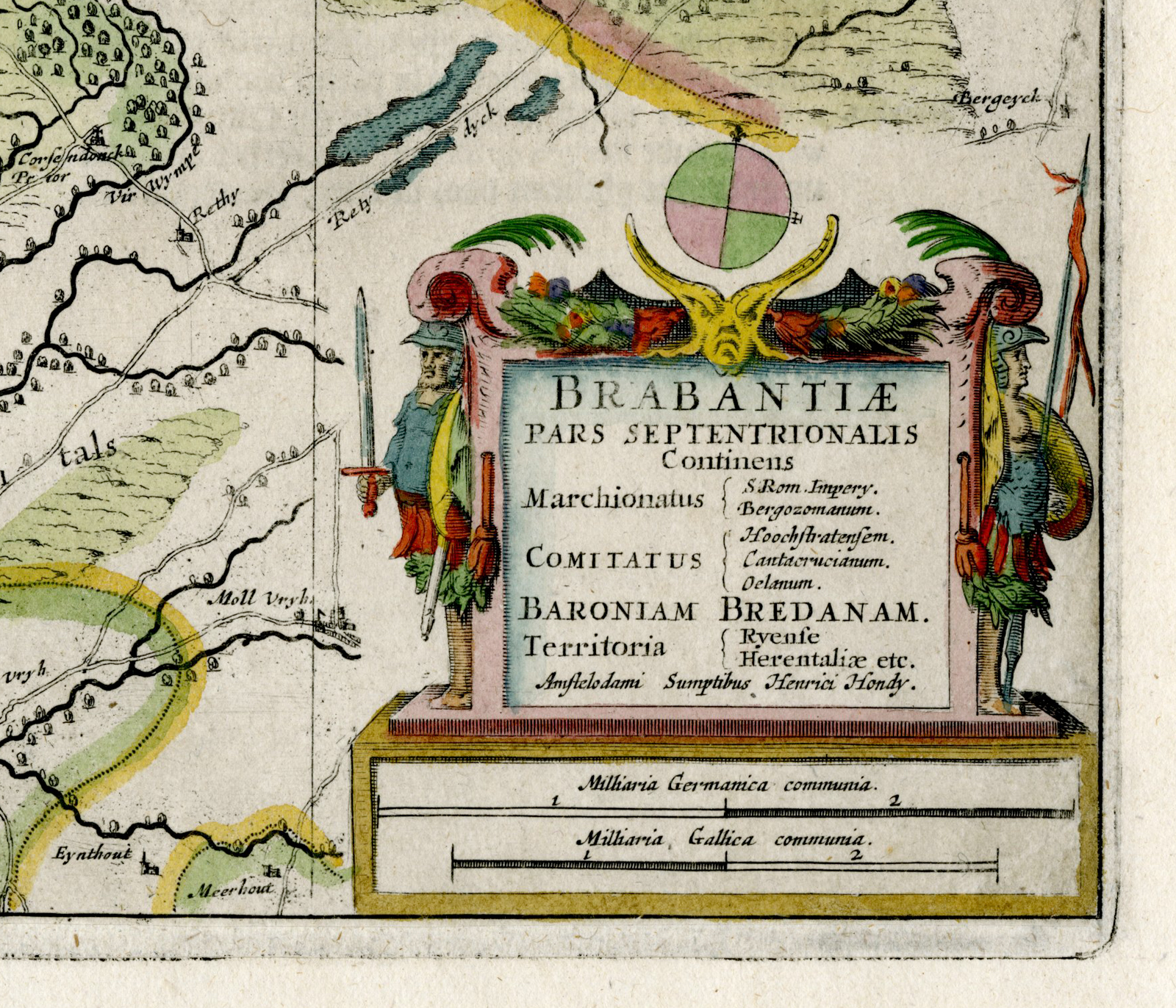 , Antique Map-BRABANTIAE-BRABANT-BREDA-BIESBOSCH-Hondius-c.1640, Pictura Antique Prints
