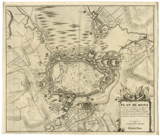 Antique Map-FORTIFICATIONS-MONS-BERGEN-Cal-de Missy-1729
