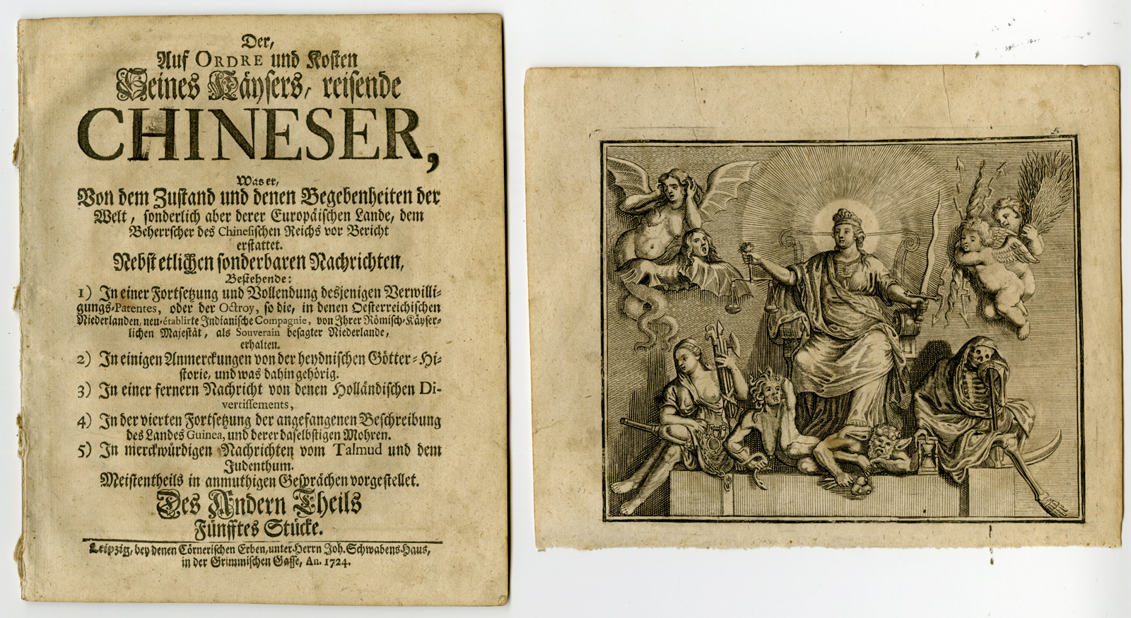 , Rare Antique Emblematic Prints-VARIOUS DUTCH TOWNS-Dehne-Fassman-1724/25, Pictura Antique Prints