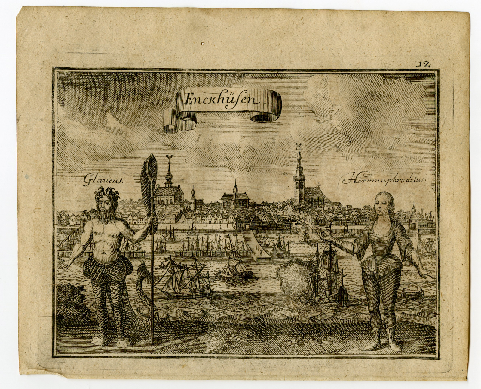 , Rare Antique Emblematic Prints-VARIOUS DUTCH TOWNS-Dehne-Fassman-1724/25, Pictura Antique Prints