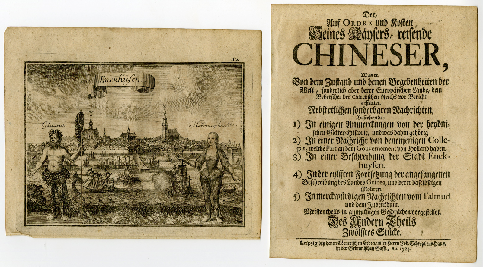 , Rare Antique Emblematic Prints-VARIOUS DUTCH TOWNS-Dehne-Fassman-1724/25, Pictura Antique Prints