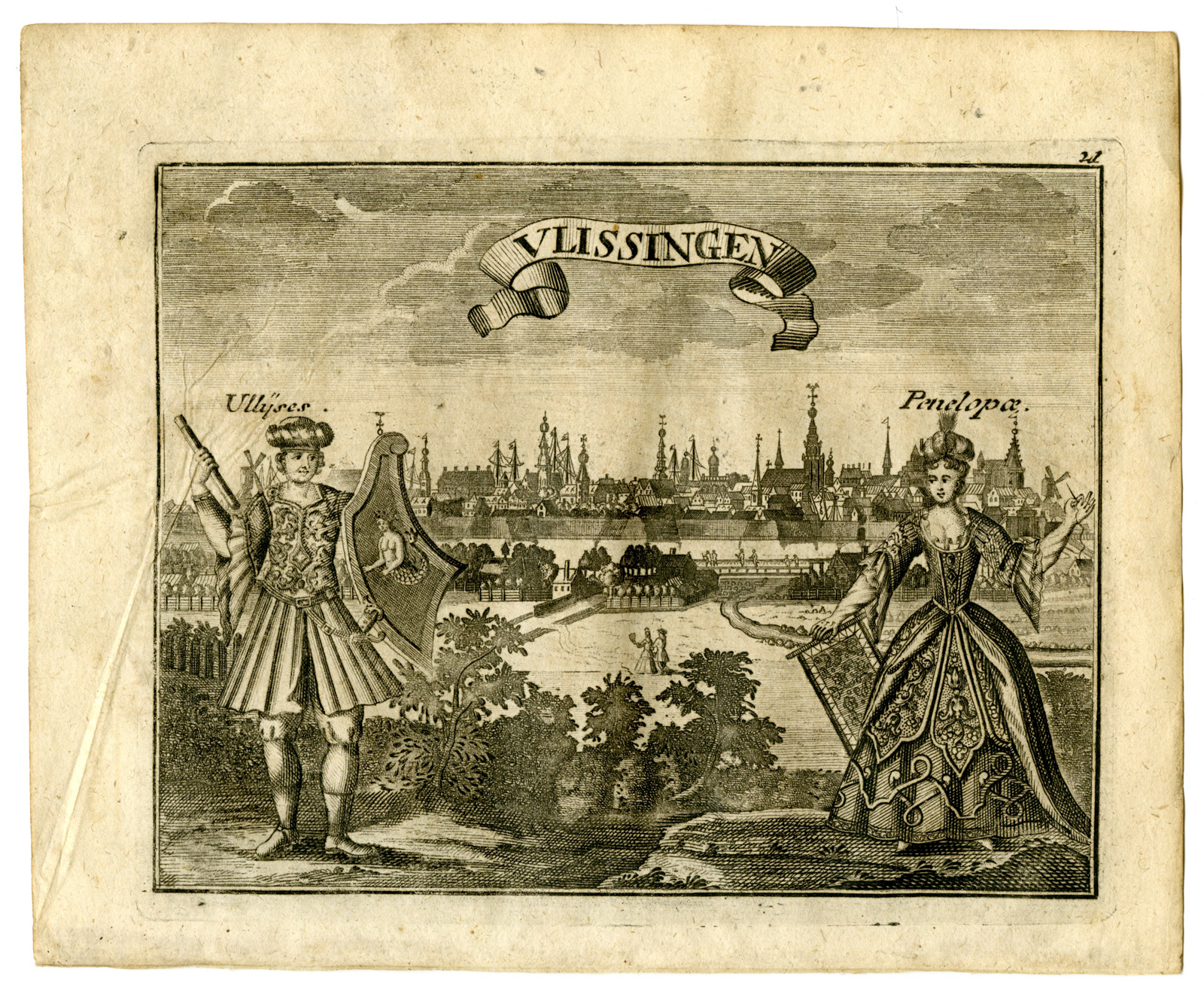 , Rare Antique Emblematic Prints-VARIOUS DUTCH TOWNS-Dehne-Fassman-1724/25, Pictura Antique Prints