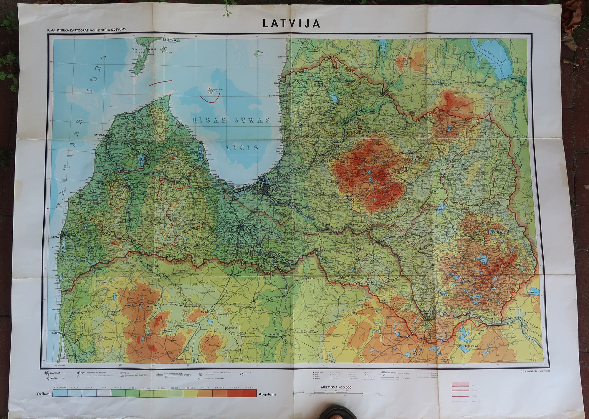 Antique Map-MAP-LITHUANIA-BALTIC STATE-EASTERN EUROPE-POLAND-Mantnieka-1950-1960