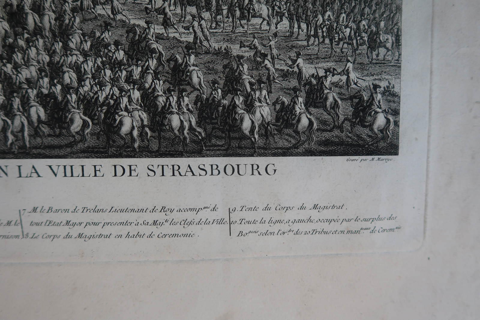 , Antique Print-KING LOUIS XV-STRASBOURG-PANORAMA-Marvye-Weis-1745, Pictura Antique Prints