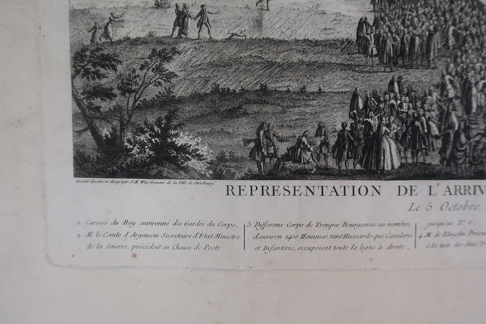, Antique Print-KING LOUIS XV-STRASBOURG-PANORAMA-Marvye-Weis-1745, Pictura Antique Prints