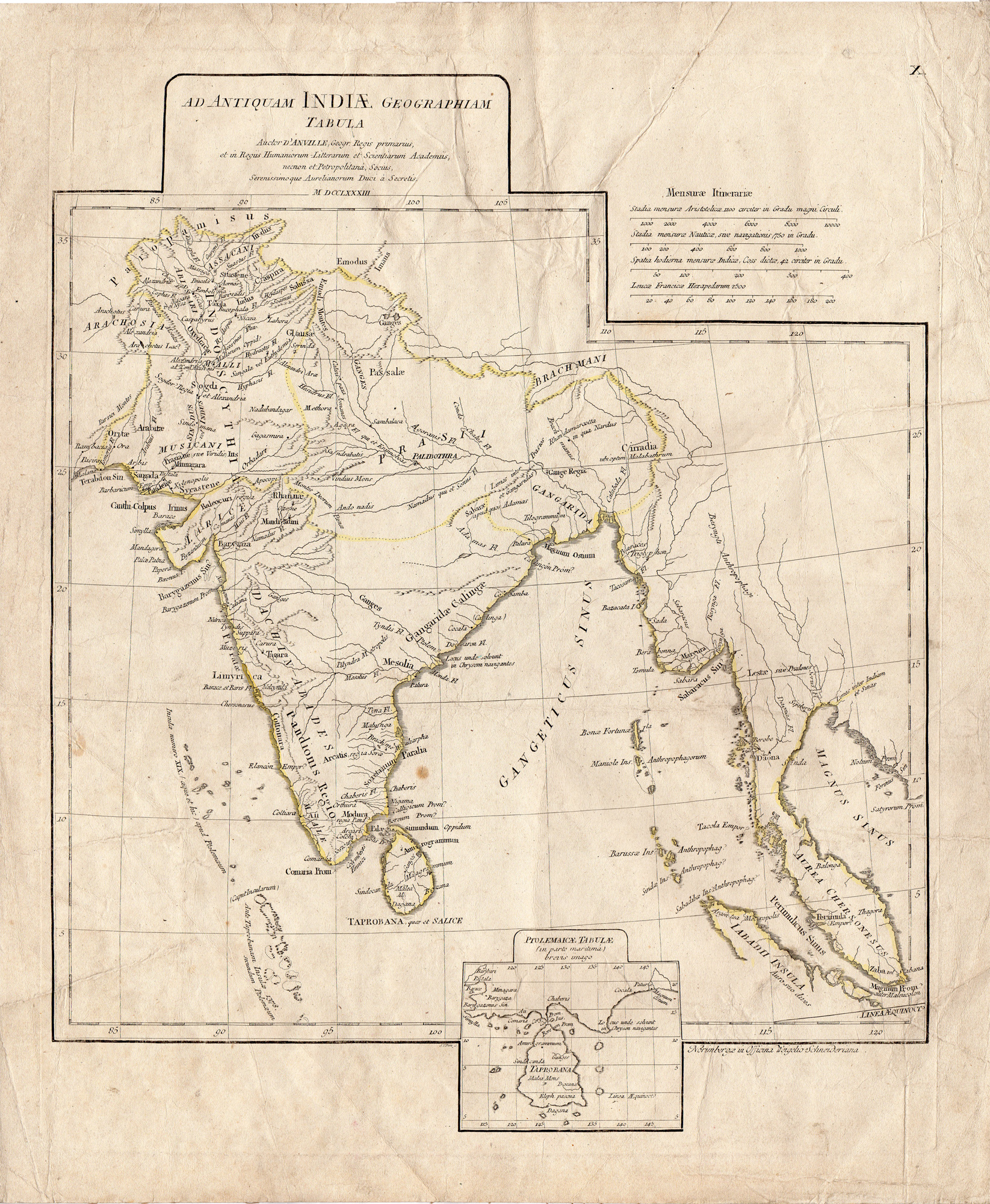 , Antique Print-ANCIENT INDIA-SRI LANKA-INDOCHINA-MALAYSIA-d’Anville-1788, Pictura Antique Prints