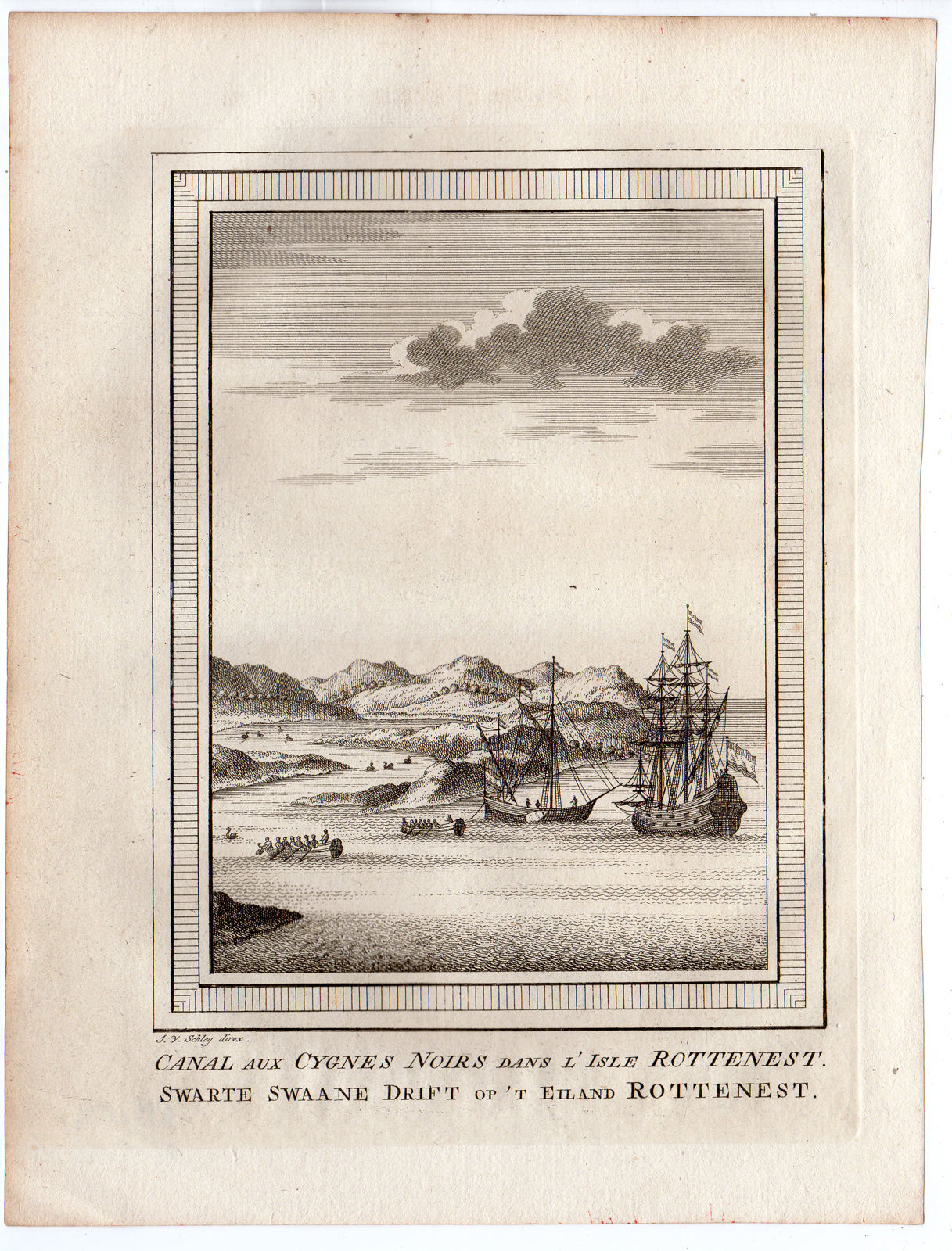 RB 2625 416x547 Antique Print-VOC-ROTTNEST ISLAND-AUSTRALIA-SWAN RIVER-TASMAN-Schley-Bellin-1758